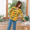 Vêtements à domicile jrmissli Produit d'automne Animal Imprimé pur coton Femmes Pyjamas Vêtements de nuit Sleep Lounge