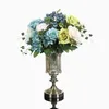 Vazen Europees klassieke transparante metalen bodem Goblet Glass Vaas van bloemhouder Huis Furratie Wedding Decoratie WY80602