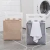 Laundry Bags Foldable Wall-mounted Clothes Organizer Basket With Handle Clothing Barrel Oxford Cloth Storage Home Bathroom