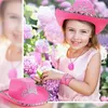 Bérets Pink Cowboy Hat Hingestones Mouriote de boucle de boucles de soleil Gift Counge pour cowgirl Scarf Carnivals Music Festival