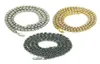 Men Hip Hop Bling Iced Out Tennis Chain 1 Row Colliers Somptuous Clastic SilvergoldBlack Chains bijoux9289922