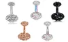 14g en acier inoxydable Nombres Anneaux à vis CZ Pierfant Boully Bouton Bouton Ring Filles Hélix Lage Earring8916104