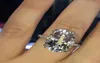 Origin Natural 3 karat Moissanite Gemstone Real 14 K White Gold Jewelry Ring for Women Classic Oval Shape Bizuteria Ring Female6344546