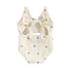 Kadın Mayo Bebek Kız Yaz Çiçek Baskı Düğüm Kesme Kolsuz Monokini Mayolar için Toddler Banyo Moda Takımları Plaj Giyim