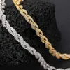 8 mm Iced Out Bling Miami Rope Full CZ Cub Cuban Link Chain Choker pour hommes Gold plaqué Hiphop Collier OU BRACELET
