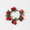 Dekoratif Çiçekler 5 PCS Noel Çelenk Süsleme Kabarcık Erişte Halkalar Demir Tel Çelenkler Noel Peçetesi Kırmızı Meyveler Parti Dekoru