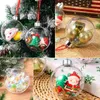 Estatuetas decorativas Hanabass 16pcs Ornamento de Natal para pendurar bolas cheias de árvores com fitas adornos de acrílico transparente para Natal