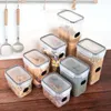 Opslagflessen Pantry Organisatie Containers Set van 4 5.2L Crisper -dozen met labels Markeer Pentransparant voedsel voor het bewaren