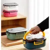 Dinnerware Student Lunch Box Thickened PP Plastic Compartments Double-layer Office Can Be Microwave Heated Bento