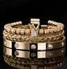 3PCSset Luxury Micro Pave Coroa Coroa Romana Charme Real Men Bracelets