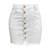 Юбки женская джинсовая юбка простые пуговицы мини -карманы скинни дизайн бедра