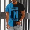 Mens Breathable Fitness Sports Short Sleeve Boutique Fashion Letter Element Printed T-Shirt Summer Casual Undershirt Mens Top 240412