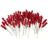 Decorative Flowers 50 Pcs Ornaments Tree Branches For Decoration Artificial Berry Decorations Fake Stem