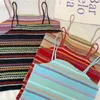 Camisoles Tanks Women Small Group Stripe Start Spender Shirt Fit High Street Short Shing Chaleco Femenino Tops