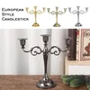 Bougeoirs Style européen Metal Simple Golden Marid Bar Decoration décoration Party Candlestick Home Room Livin C5J0