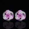 Brincos de breol de 1,2 cm para mulheres festas coloridas amarelas brancas 3a zirconia cobre redondo diamante breol prateado