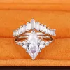 2024 Choucong Brand Wedding Anelli Vintage Jewelry 925 Sterling Silver Riempe Marquise Cut 5A Zircone cubico Cz Diamond Eternity Party Women Ring Set da sposa set