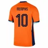 24 Nederländerna 2024 25 Memphis Soccer Jersey Holland Jong Virgil Ake Klaassen XXXL 4XL de Ligt Men Kids Kit Set Dutch Pre Match Training Football Shirt