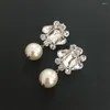 Dangle Earrings To Reins Vintage Fancy Jewelry Hight Quality Crystal Flower Pearl Hair Clip Woman Boutique Charm Lovely Wedding Gift