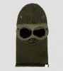 Goggle Balaclava Extra Fine Merino Wool Beanie Geknit hoed Men Cap Outdoor Wind Break Hood behoudt hitte schedel doppen zwart leger green4888317