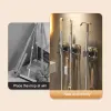 Racks Wall Mounted Nonmarking Mop Clip Bathroom Mop Broom Hanger Holder Rack Hooks Acrylic Wall Hanging Storage Hooks