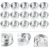 Stol täcker 400 uppsättningar Light Cup Container Aluminium Tea Cups Candlewicks Tealight Stand Alloy Holder