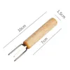 FORCHI 4PCS BBQ in acciaio inossidabile con manicuatura in legno Sabro di salsicce per cani Stick per arrosti per campeggio per utensili da campeggio all'aperto