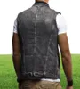 Men039s Vests Men39s Denim Vest Simple Fashion Washed Grinding White Hole Slim Youth Motorcycle Foreign Trade Whole3964813