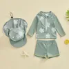 Set di abbigliamento per bambini piccoli da bagno per bambini due pezzi da bagno costume da bagno guardie da bagno in spiaggia tramonto con cappello