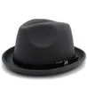 Cappelli da bordo avanzi di moda Men039s ha sentito il cappello Fedora per Gentleman inverno autunno arrotolare il papà jazz con Belt4641076