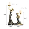 Candele AT35 Ladys Abstracs Candele Resina Statue Vintage Scultura Candlestick Home Essalgamento Decorazione della festa-A