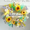 Party Decoration Sunflower Bee Wreath Decorative Summer Door Welcome Spring Flower