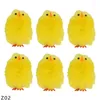 Party Decoration 6pcs Easter Yellow Mini Chick Simulation Plush Cute Chicken Deco Spring Home Garden Children Birthday Supplies