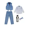 Pantalon enfants costume de mariage formel pour les garçons veste + pantalon + chemise + bowtie 4pcs smoking robe kid