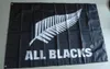 All Blacks Flag 3x5ft 150x90cm afdrukken 100D Polyester indoor buitenhangende decoratie vlag met messing doorvoertules 4506076