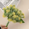 Dekorativa blommor konstgjorda blommor Jade gräs för heminredningar falska gröna växter vas julbröllop leveranser flores artificiales