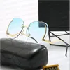 women Sunglasses Luxury Designer Eyewear Metal Frame Designers Sun Glasses Woman glass lenses chrome glasses September classmate With box celery adequate