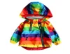 Jaqueta arco -íris para meninas Windbreaker baby menina roupas de inverno capuz à prova d'água Desenho de desenho animado Kids Outwear Children039S Jacket7275101