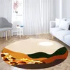 Carpets Modern Round Carpet Kitchen Soft Anti Slip Floor Mat Bedroom Bathroom Living Room Decor Large Printed Area Rugs