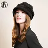 FS Brown Beret Hats for Women Beige Octagonowy kapelusz moda wszechstronna sztrutka Fedora Vintage Black Sboy Cap Spring 240412