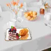 Fensteraufkleber 1PC Haushaltspiegeloberflächenkuchenschale Praktisches Dessert Anzeige