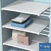 Rack Gramle regolabile Organizzatore dell'armadio del guardaroba a parete rastrellatura a strati per l'armadio dell'armadio Organizzatore retrattile
