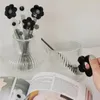 Spoons 1PC Glass Stirring Rod Mixing Sticks Flower Shape Stir Bar Coffee Cocktail Drink Mixer Muddler For Home Party 13.8/17cm