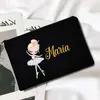 Storage Bags Custom Name Bridesmaid Gift Makeup Bag Cute Cartoon Girls Travel Cosmetic Organizer Canvas Handbag Side For Ladies Purse