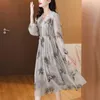 Lässige Kleider Frühling Sommer Korean Urlaub Elegant Maxi Kleid Luxus Danzparty 2024 Women Boho Beach Floral Seiden Vestidos