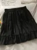 Summer Summer Sexy Cantura alta Slim Pleated A Line Mini Skirts Moda coreana Casual Salia branca preta curta