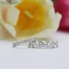 Cluster Rings NiceGems Solid10K White Gold 1.25CTW Round Brilliant Lab Grown Diamonds Wedding Ring 5 Stone French U Prong Set Bridal