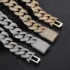 20mm Moissanite Bracelet Cuban Rose Gold Cuban Link Chain Mossinate Diamond Cuban Chain Necklace