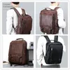 Backpack Men's Fashion Leather Men Business Male 15.6" Laptop Bag Daypacks Large Capacity Travel College School