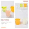 Disposable Cups Straws 100 Pcs Pudding Cup Clear Water Mugs Plastic Lids One-off Multipurpose Drinks